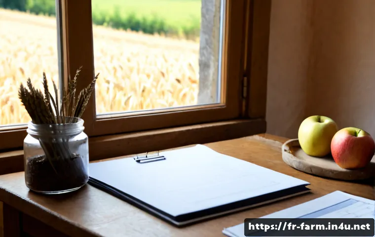 농산물품질관리사 자격증 시험 대비 실전 모의고사 - Photorealistic agricultural quality certification practice exam scene in rural France, focused middl...
